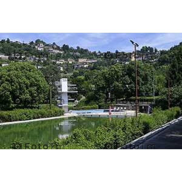 Tiziano Manzoni/LaPresse 31-5- 2025 Italia Cronaca Bergamo Impianti sportivi Italcementi piscine esterne e interne 2025 ultimo giorno dopo il lavoro di rinnovo che durera due anni