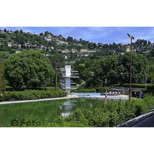 Tiziano Manzoni/LaPresse 31-5- 2025 Italia Cronaca Bergamo Impianti sportivi Italcementi piscine esterne e interne 2025 ultimo giorno dopo il lavoro di rinnovo che durera due anni