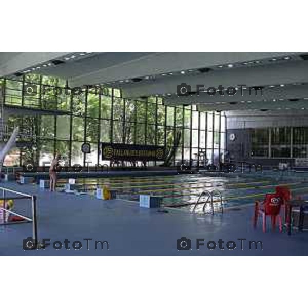 Tiziano Manzoni/LaPresse 31-5- 2025 Italia Cronaca Bergamo Impianti sportivi Italcementi piscine esterne e interne 2025 ultimo giorno dopo il lavoro di rinnovo che durera due anni