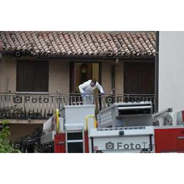 Tiziano Manzoni/LaPresse 5-6- 2025 Italia Cronaca Bergamo Cene Omicidio suicidio Rubens Bertocchi spara e uccide la moglie Elena Belloli.