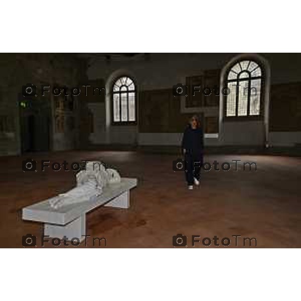 Tiziano Manzoni/LaPresse 6-6- 2025 Italia Cronaca Bergamo Bergamo L\'artista sceglie la città per presentare la mostra "Seasons".Mostra Maurizio Cattelan