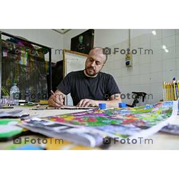 Tiziano Manzoni/LaPresse 7-6- 2025 Italia Cronaca Grassobio Bergamo Intervista all’artista Andrea Mastrovito