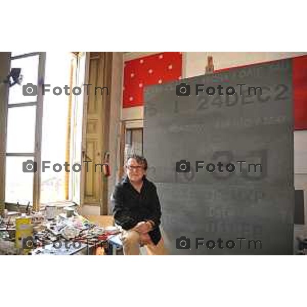 pittore e artista Fausto Bertasa Citta  Alta. 2012 foto Tiziano Manzoni/Fotogramma Bergamo
