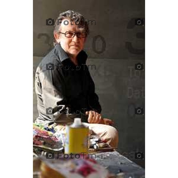 pittore e artista Fausto Bertasa Citta  Alta. 2012 foto Tiziano Manzoni/Fotogramma Bergamo