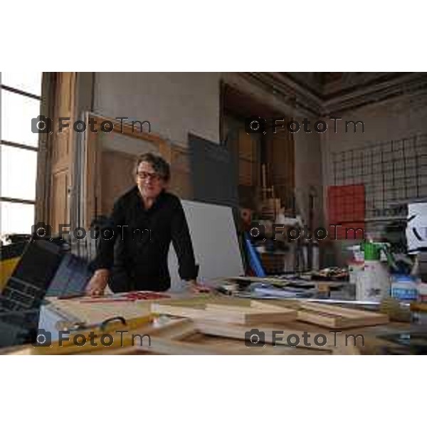 pittore e artista Fausto Bertasa Citta  Alta. 2012 foto Tiziano Manzoni/Fotogramma Bergamo