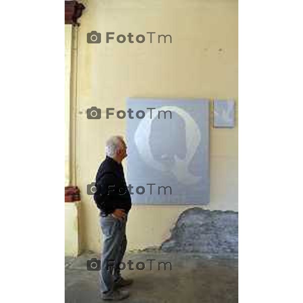 Caravaggio Chiesa di San Giovanni Battista mostra "Il Quadro e lo Schermo" nella foto opere di Fausto Bertasa 2012 foto Tiziano Manzoni/Fotogramma Bergamo