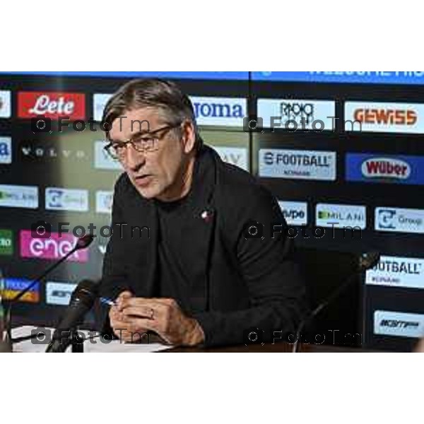 Tiziano Manzoni/LaPresse 19-06- 2025 Bergamo, Italia Sport Zingonia Bg presentazione Ivan jJuric nuovo mister Atalanta 2025 Dea in conferenza stampa. Presenti i vertici societari dell’Atalanta al gran completo, con l’Amministratore Delegato Luca Percassi, il Presidente Antonio Percassi e il co-chairman Stephen Pagliuca.