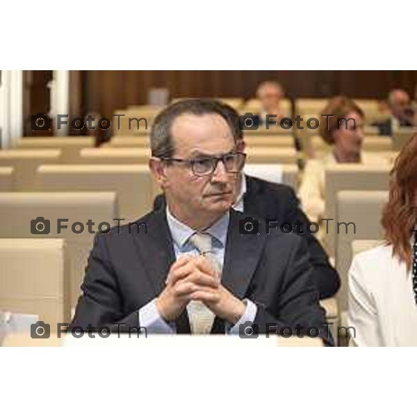 Tiziano Manzoni/LaPresse 10-6- 2025 Italia Cronaca Bergamo Seduta di insediamento del nuovo Presidente Camera di Commercio Bg Zambonelli