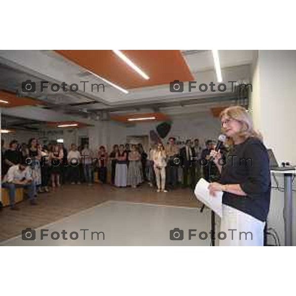 Tiziano Manzoni/LaPresse 12-6- 2025 Italia Cronaca Bergamo Bergamo Inaugurazione Laboratori ITS Move Academy La sindca Elena Carnevali nei nuovi laboratori