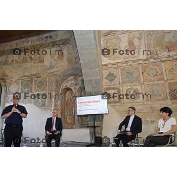 Tiziano Manzoni/LaPresse 20-6- 2025 Italia Cronaca Bergamo Presentazione restauro Aula Picta - , Città Alta