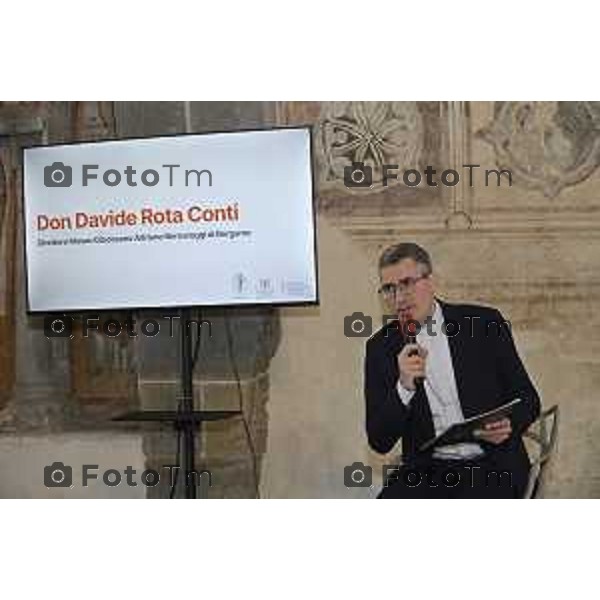 Tiziano Manzoni/LaPresse 20-6- 2025 Italia Cronaca Bergamo Presentazione restauro Aula Picta - , Città Alta Don Davide Rota Conti, direttore Museo Diocesano Adriano Bernareggi di Bergamo