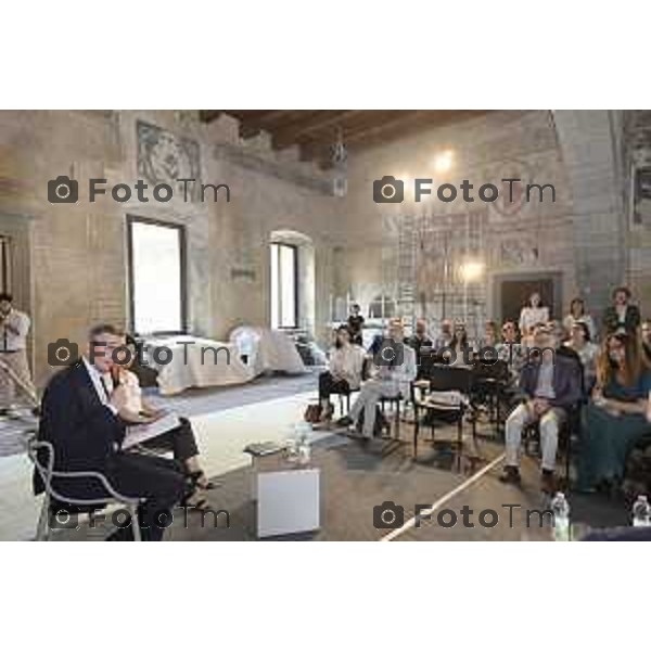 Tiziano Manzoni/LaPresse 20-6- 2025 Italia Cronaca Bergamo Presentazione restauro Aula Picta - , Città Alta