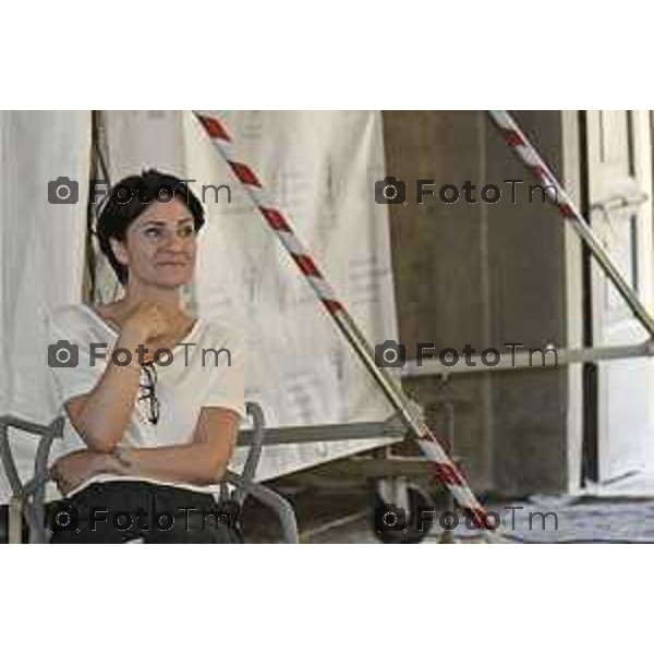 Tiziano Manzoni/LaPresse 20-6- 2025 Italia Cronaca Bergamo Presentazione restauro Aula Picta - , Città Alta Silvia Massari, funzionario restauratore Soprintendenza Archeologia, Belle Arti e Paesaggio per le province di Bergamo e Brescia.