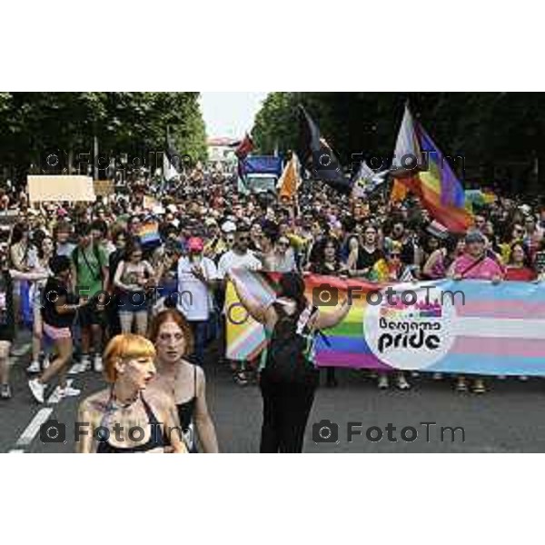Tiziano Manzoni/LaPresse 21-6- 2025 Italia Cronaca BergamoBergamo sflatagay pride per diritti LGBT 2025