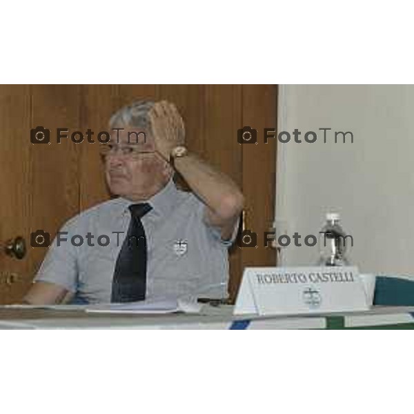 Tiziano Manzoni/LaPresse 28-6- 2025 Italia Cronaca Bergamo Congresso Partito Popolare del Nord – Autonomia e Libertà Caravaggio (Bergamo). Roberto Castelli,
