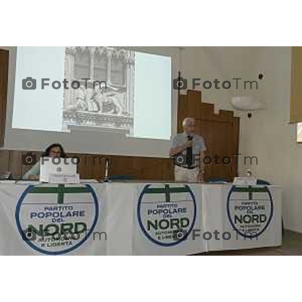 Tiziano Manzoni/LaPresse 28-6- 2025 Italia Cronaca Bergamo Congresso Partito Popolare del Nord – Autonomia e Libertà Caravaggio (Bergamo). Roberto Castelli,