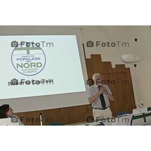 Tiziano Manzoni/LaPresse 28-6- 2025 Italia Cronaca Bergamo Congresso Partito Popolare del Nord – Autonomia e Libertà Caravaggio (Bergamo). Roberto Castelli,