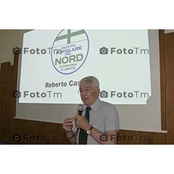 Tiziano Manzoni/LaPresse 28-6- 2025 Italia Cronaca Bergamo Congresso Partito Popolare del Nord – Autonomia e Libertà Caravaggio (Bergamo). Roberto Castelli,