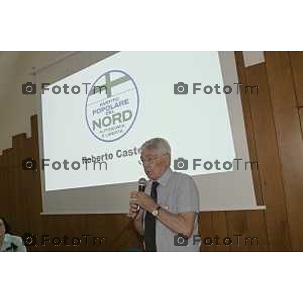 Tiziano Manzoni/LaPresse 28-6- 2025 Italia Cronaca Bergamo Congresso Partito Popolare del Nord – Autonomia e Libertà Caravaggio (Bergamo). Roberto Castelli,