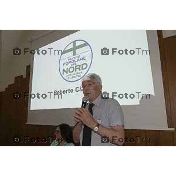 Tiziano Manzoni/LaPresse 28-6- 2025 Italia Cronaca Bergamo Congresso Partito Popolare del Nord – Autonomia e Libertà Caravaggio (Bergamo). Roberto Castelli,