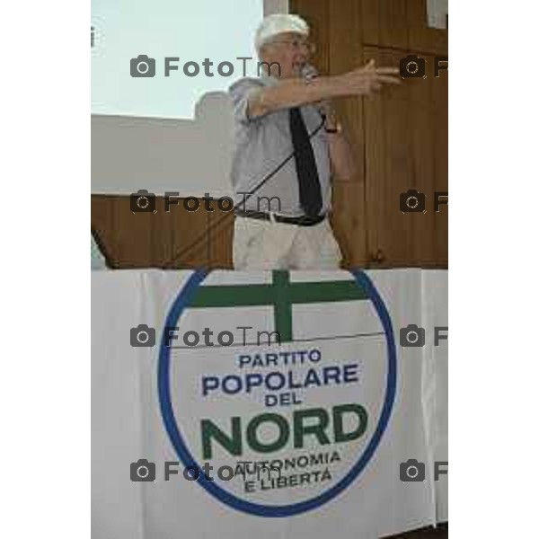 Tiziano Manzoni/LaPresse 28-6- 2025 Italia Cronaca Bergamo Congresso Partito Popolare del Nord – Autonomia e Libertà Caravaggio (Bergamo). Roberto Castelli,