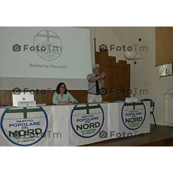 Tiziano Manzoni/LaPresse 28-6- 2025 Italia Cronaca Bergamo Congresso Partito Popolare del Nord – Autonomia e Libertà Caravaggio (Bergamo). Roberto Castelli,