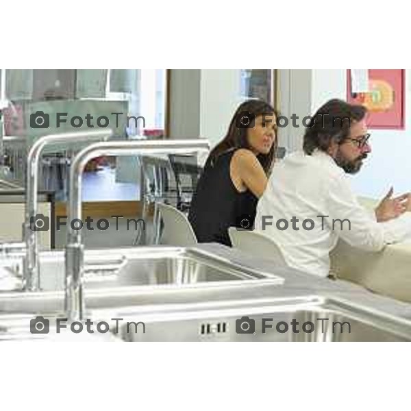 Tiziano Manzoni/LaPresse 3-7-- 2025 Italia Cronaca Treviolo (BG) | Consegna delle cucine nei nuovi spazi de La Casa di Leo Susanna Berlendis, mamma di Leo e presidente del Comitato Direttivo Eos Aps Andrea Valcalda, Consigliere Delegato Enel Cuore