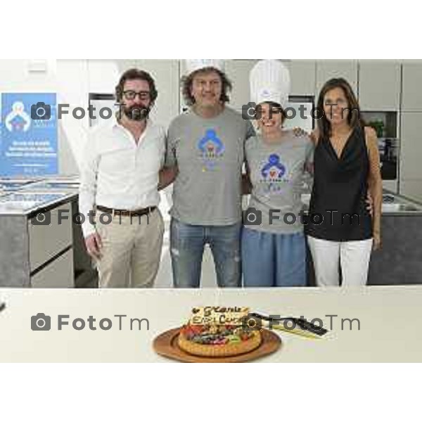 Tiziano Manzoni/LaPresse 3-7-- 2025 Italia Cronaca Treviolo (BG) | Consegna delle cucine nei nuovi spazi de La Casa di Leo Susanna Berlendis, mamma di Leo e presidente del Comitato Direttivo Eos Aps Andrea Valcalda, Consigliere Delegato Enel Cuore