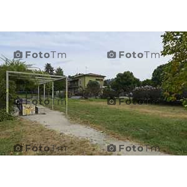 Tiziano Manzoni/LaPresse 5-7- 2025 Italia Cronaca Bergamo parco in via Mascagni dedicato a Rita Levi Montacini degrado