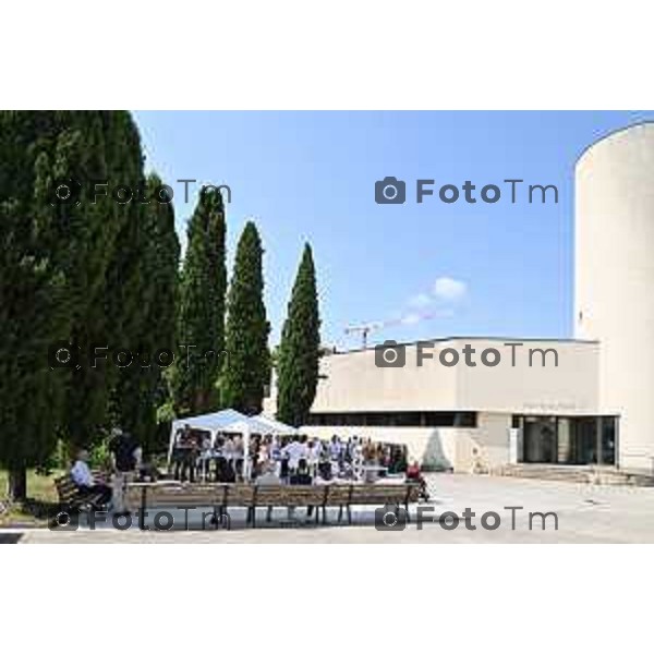 Tiziano Manzoni/LaPresse 12-7- 2025 Italia Cronaca Bergamo Inaugurazione del passaggio tra Parco Suardi e GAMeC presente nell\'area Orti di San Tomaso
