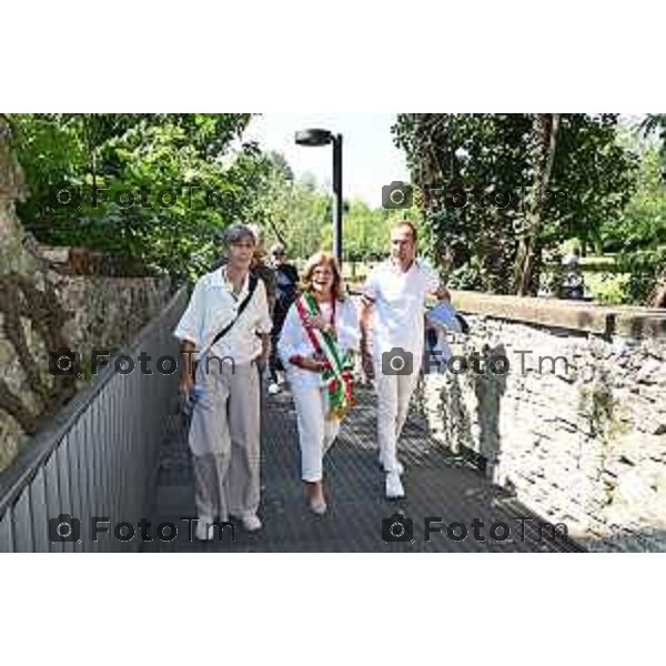 Tiziano Manzoni/LaPresse 12-7- 2025 Italia Cronaca Bergamo Inaugurazione del passaggio tra Parco Suardi e GAMeC presente nell\'area Orti di San Tomaso