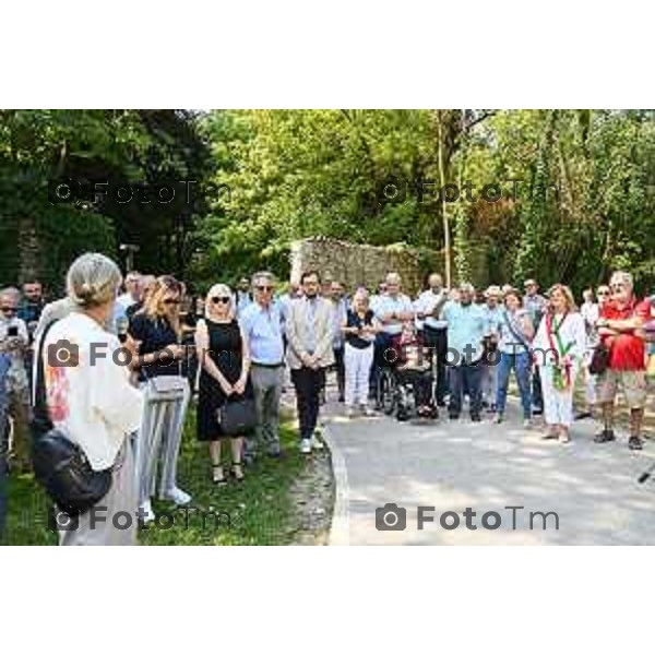 Tiziano Manzoni/LaPresse 12-7- 2025 Italia Cronaca Bergamo Inaugurazione del passaggio tra Parco Suardi e GAMeC presente nell\'area Orti di San Tomaso