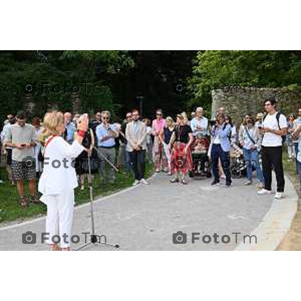 Tiziano Manzoni/LaPresse 12-7- 2025 Italia Cronaca Bergamo Inaugurazione del passaggio tra Parco Suardi e GAMeC presente nell\'area Orti di San Tomaso