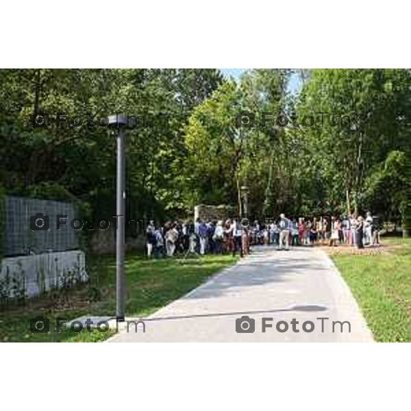 Tiziano Manzoni/LaPresse 12-7- 2025 Italia Cronaca Bergamo Inaugurazione del passaggio tra Parco Suardi e GAMeC presente nell\'area Orti di San Tomaso