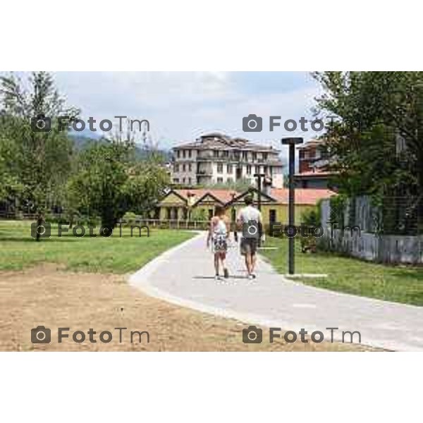 Tiziano Manzoni/LaPresse 12-7- 2025 Italia Cronaca Bergamo Inaugurazione del passaggio tra Parco Suardi e GAMeC presente nell\'area Orti di San Tomaso