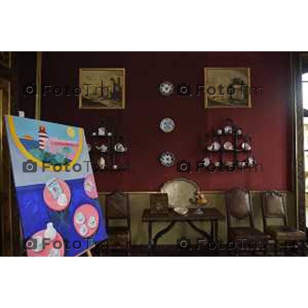 Bergamo Tour dimore e Design storiche i saloni arredati dagli artisti: Nella foto Palazzo Terzi con le opere delle artiste Paola Navone e Rosa Maria Rinaldi
