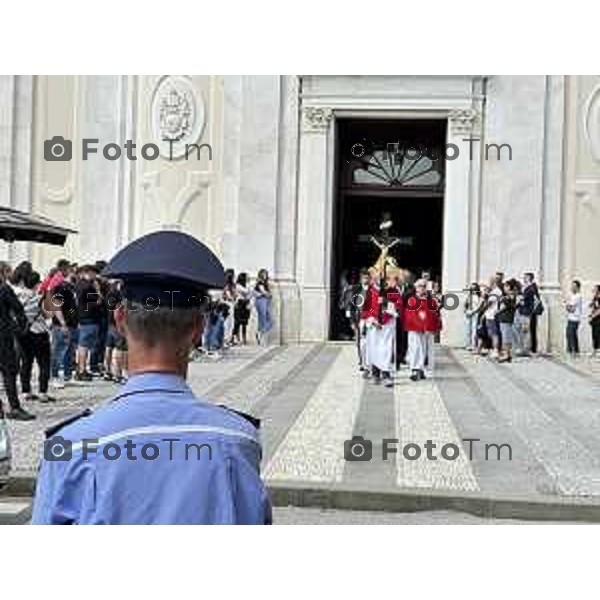 Tiziano Manzoni/LaPresse 17-7- 2025 Italia Cronaca Bergam Calcinate funerale Andrea Russo, morto lanciandosi nel motore di un aereo
