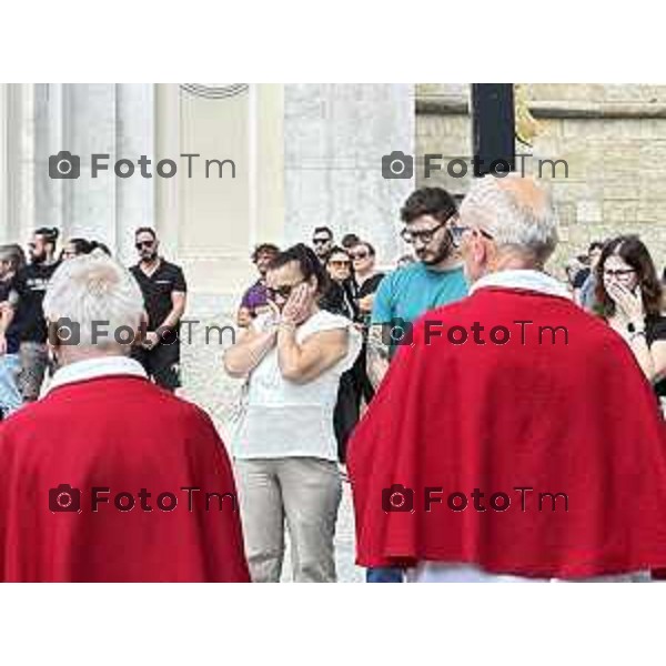 Tiziano Manzoni/LaPresse 17-7- 2025 Italia Cronaca Bergam Calcinate funerale Andrea Russo, morto lanciandosi nel motore di un aereo