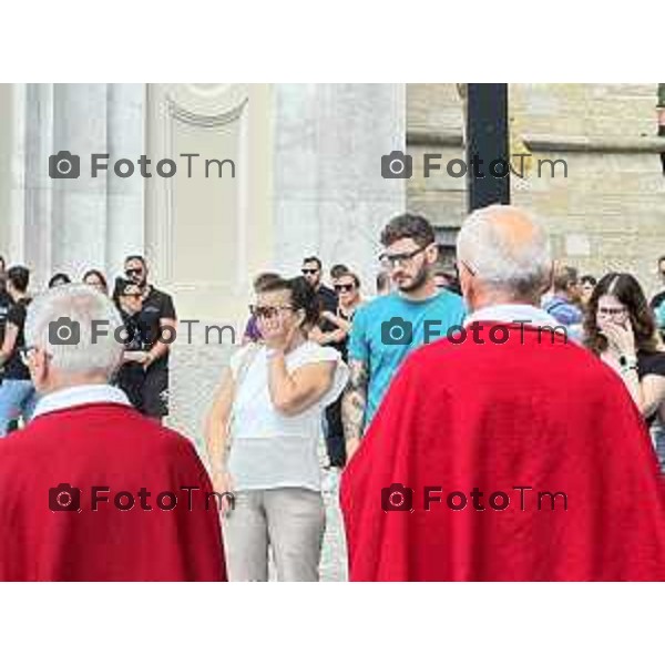 Tiziano Manzoni/LaPresse 17-7- 2025 Italia Cronaca Bergam Calcinate funerale Andrea Russo, morto lanciandosi nel motore di un aereo