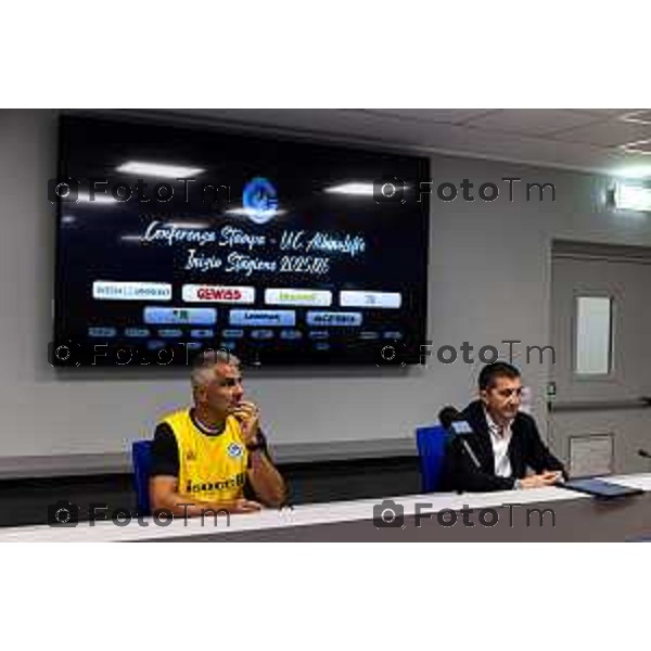 Tommaso Berardi/LaPresse 17-07-2025 Italia Cronaca Zanica. AlbinoLeffe - Conferenza Stampa Inizio Stagione, Mister Giovanni Lopez e DS Antonio Obbedio