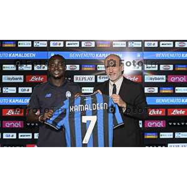Tiziano Manzoni/LaPresse Bergamo, Italia SPORT Zingonia Centro Atalanta Calcio presentazione Kamaldeen Sulemana 2025/26
