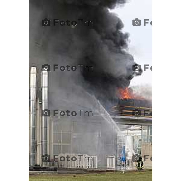 Tiziano Manzoni/LaPresse 14-8 2025 Italia Cronaca Bergamo Ghisalba BG incendio piscine dopo la fine dei lavori