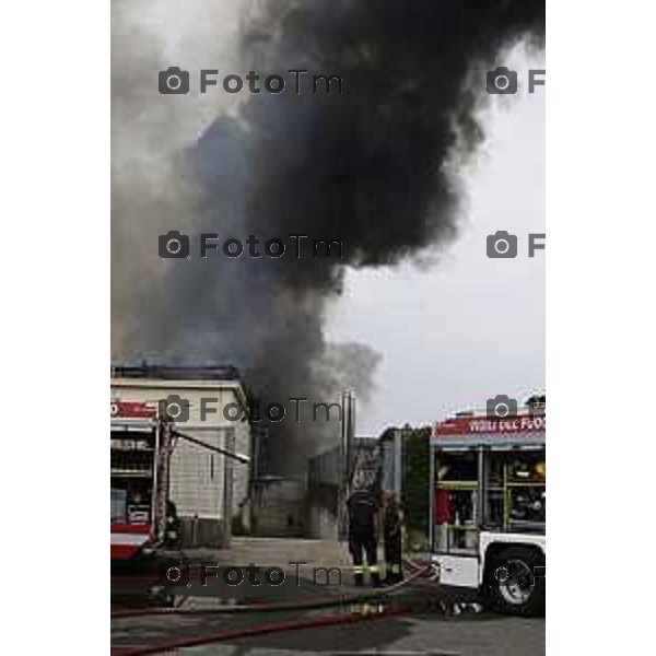 Tiziano Manzoni/LaPresse 14-8 2025 Italia Cronaca Bergamo Ghisalba BG incendio piscine dopo la fine dei lavori