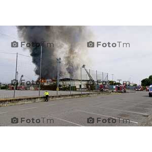 Tiziano Manzoni/LaPresse 14-8 2025 Italia Cronaca Bergamo Ghisalba BG incendio piscine dopo la fine dei lavori