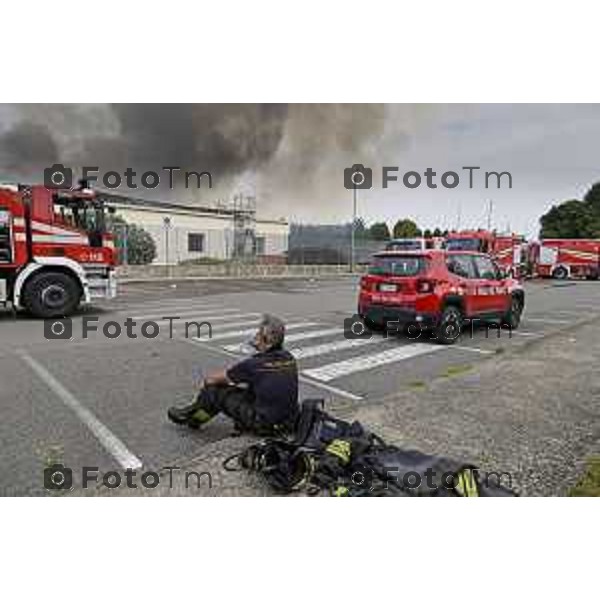 Tiziano Manzoni/LaPresse 14-8 2025 Italia Cronaca Bergamo Ghisalba BG incendio piscine dopo la fine dei lavori