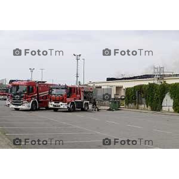 Tiziano Manzoni/LaPresse 14-8 2025 Italia Cronaca Bergamo Ghisalba BG incendio piscine dopo la fine dei lavori