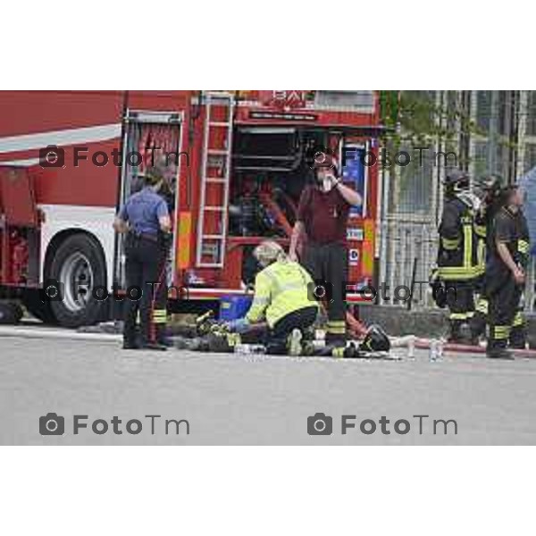 Tiziano Manzoni/LaPresse 14-8 2025 Italia Cronaca Bergamo Ghisalba BG incendio piscine dopo la fine dei lavori
