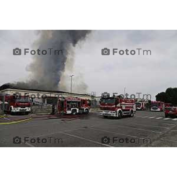 Tiziano Manzoni/LaPresse 14-8 2025 Italia Cronaca Bergamo Ghisalba BG incendio piscine dopo la fine dei lavori