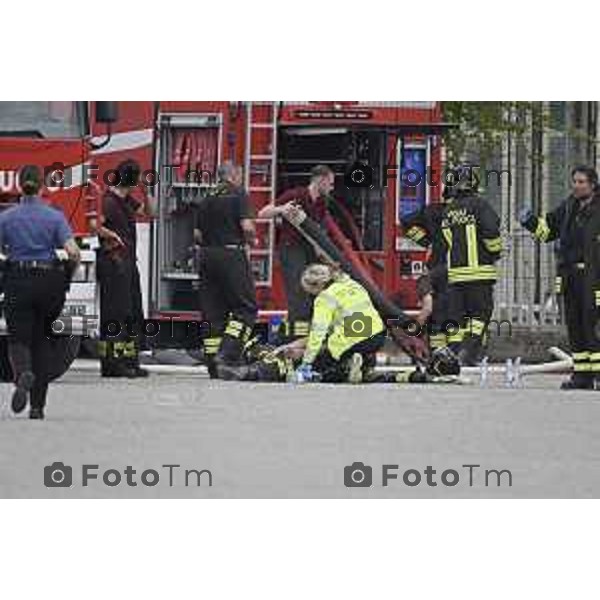 Tiziano Manzoni/LaPresse 14-8 2025 Italia Cronaca Bergamo Ghisalba BG incendio piscine dopo la fine dei lavori