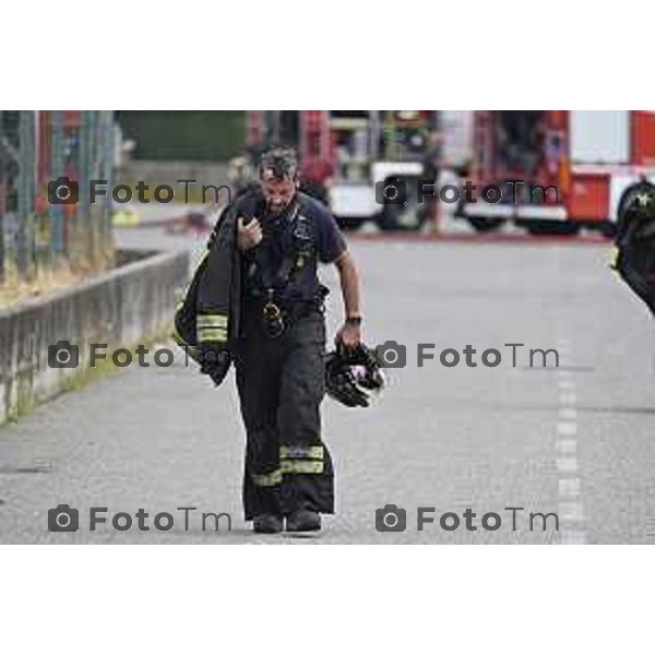 Tiziano Manzoni/LaPresse 14-8 2025 Italia Cronaca Bergamo Ghisalba BG incendio piscine dopo la fine dei lavori